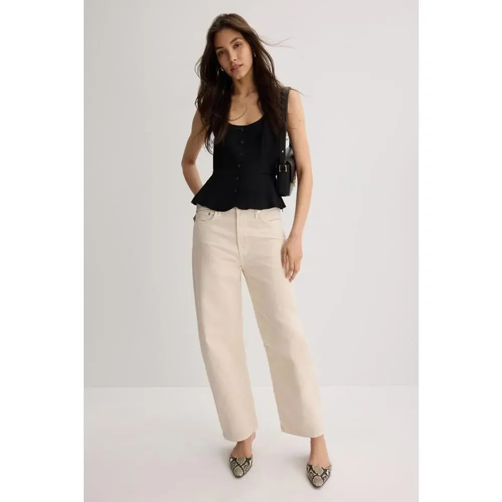 Citizens of Humanity Off-White Miro Barrel Jeans Size 31 - Picture 1 of 6